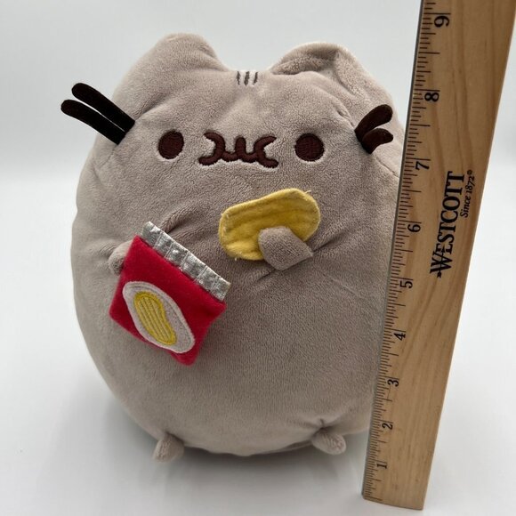 Pusheen Potato Chip Plush Stuffy stuffie 8" gray cat kitty kitten lovey soft squ - Picture 9 of 12